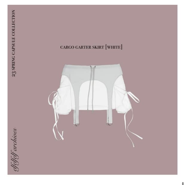 엘프 엘프 엘프 치마 CARGO GARTER SKIRT [IVORY]