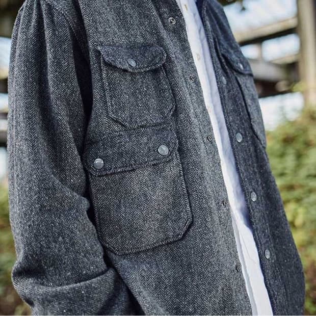 엔지니어드 가먼츠 울 헤링본 cpo 셔츠자켓