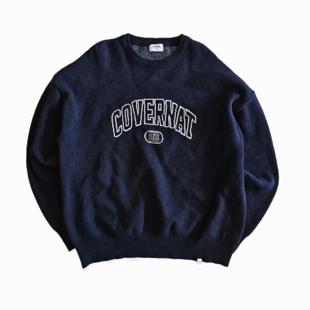 커버낫 네이비 아치 로고 스웨터 XL