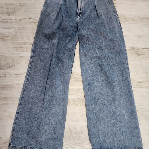 NOT4NERD 낫포너드 원턱 와이드 데님 팬츠. L(32~34) 청바지