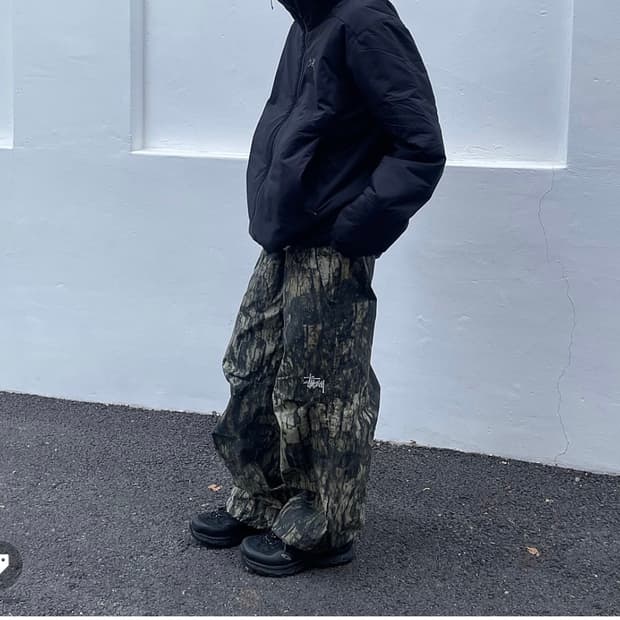 스투시 나이코 오버 트라우저 릴릭 카모 L