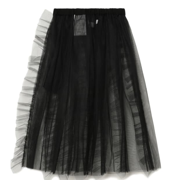 새상품 타오 TAO 레이어드 튤 미디 블랙 커튼스커트 OS