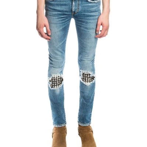 [새상품] 생로랑 에디슬리먼 스터드 레더 패치진