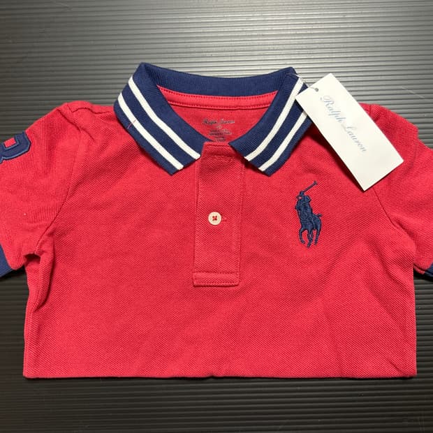 (새상품) 폴로 랄프로렌 키즈 빅포니 카라티 레드