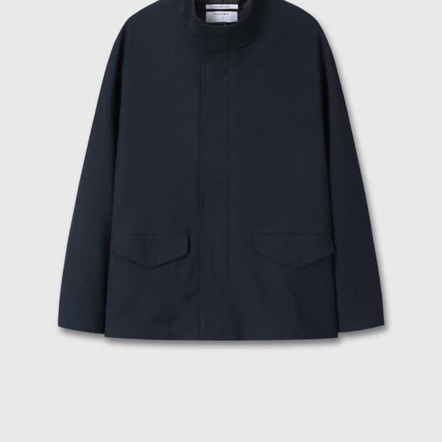 Wool blend field parka(Navy)
