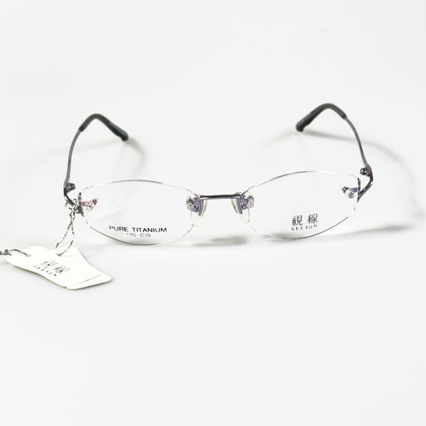 SEESUN 무테 퓨어 티타늄 오벌 프레임 빈티지 안경