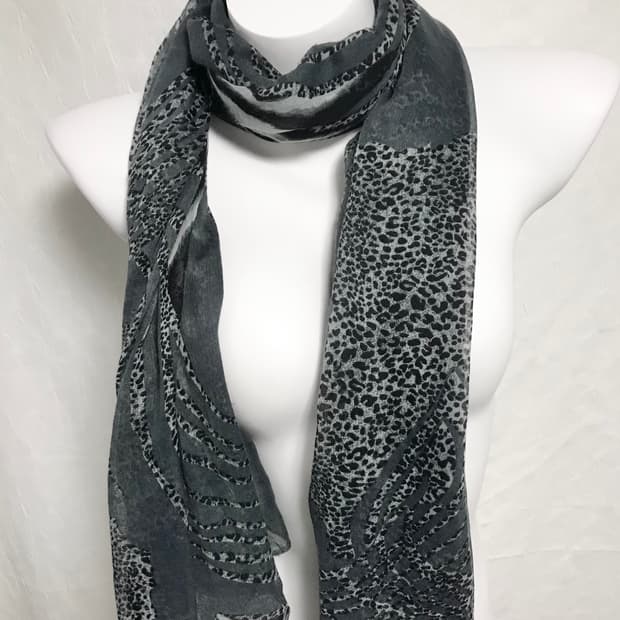 빈티지 vkei 펑크 지브라 레오파드 스카프
