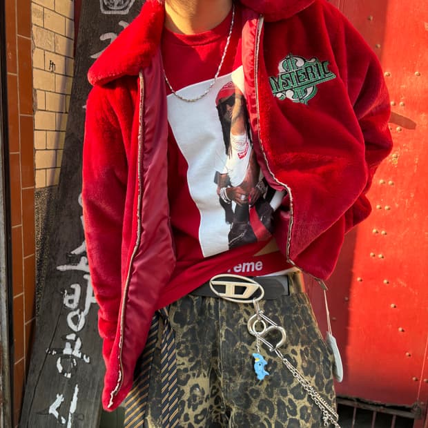 히스테릭 글래머 HYS DOLLAR 자수 퍼 자켓