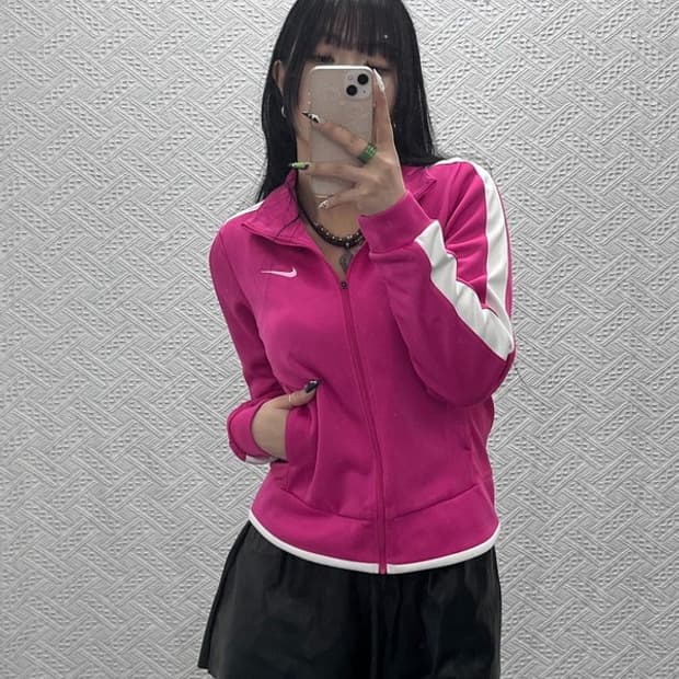 나이키 대장급 Y2K 키치 핫핑크 져지 집업 M C08846