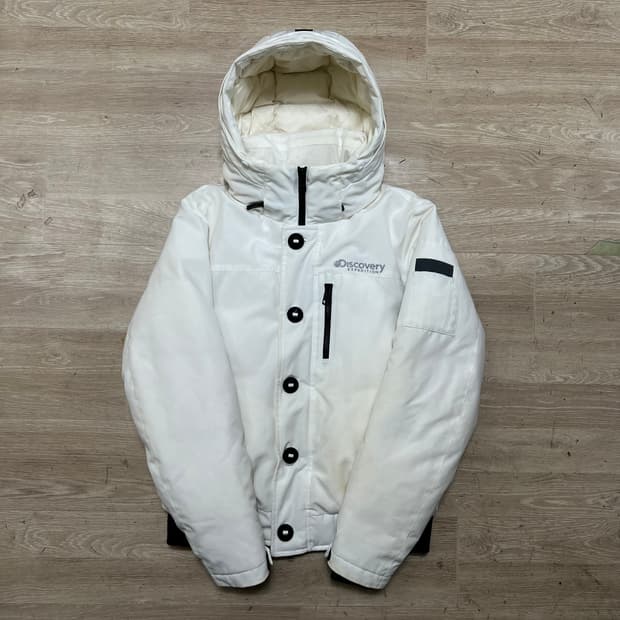 디스커버리 여성 다운 후드 패딩 점퍼 [화이트] M/95