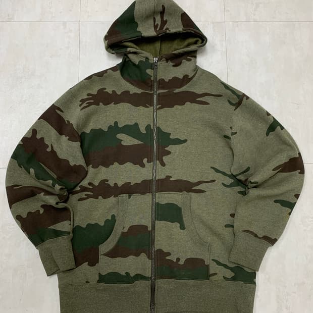 카모 패턴 카키 후드집업 #134