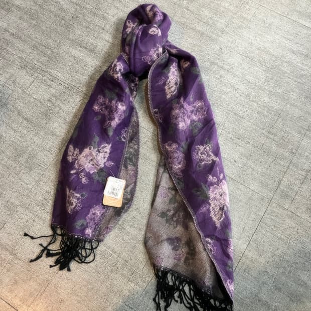 일본빈티지 Deyz 할메카지 보헤미안동양풍 플라워 테슬머플러