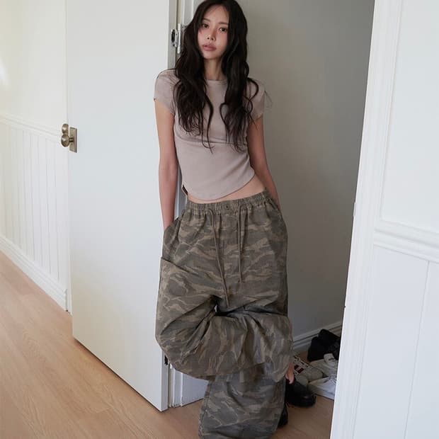랑거 카모팬츠 rivet point wide banding