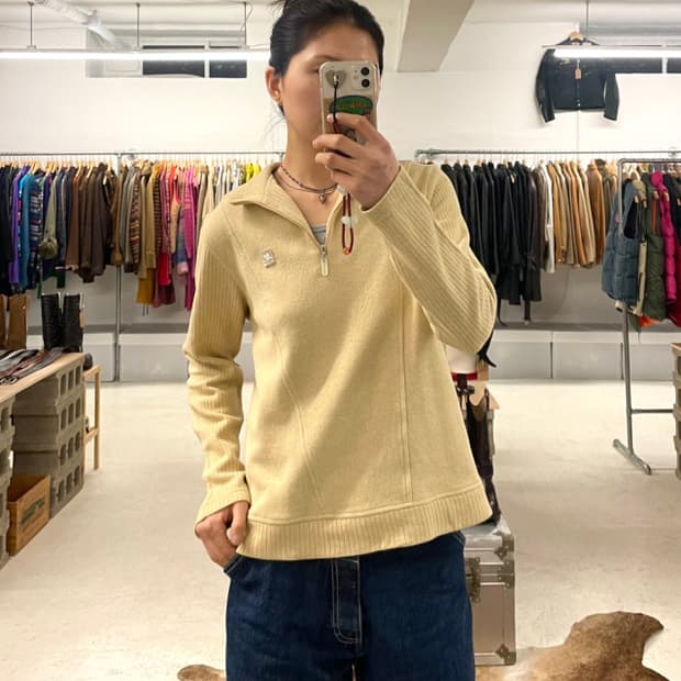 COURREGES half zip-up knit 쿠레쥬 쿼터집업