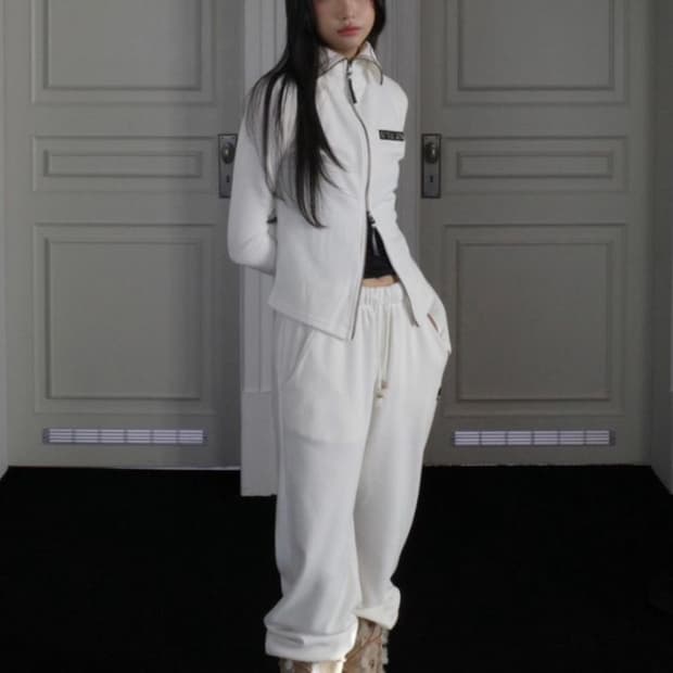Newalrin emblem Knit Zip Up & Pants SET