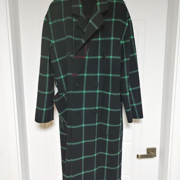 송지오옴므 플란넬 리버시블 캐시울 코트 팝니다