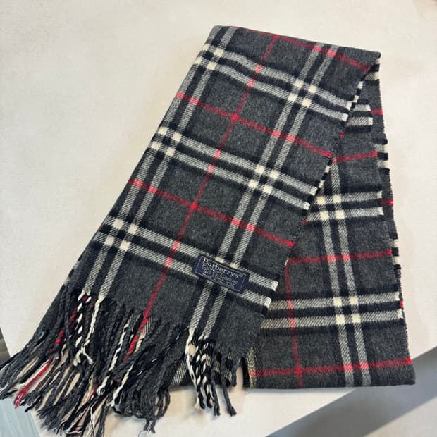 버버리 캐시미어 머플러 그레이 체크