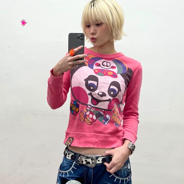 Love Big Panda Pink Sweatshirt 