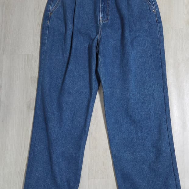 드파운드 와이드 핀턱 데님 