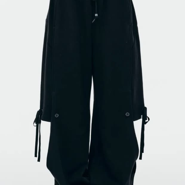 DOUBLE LAYERED SWEATPANTS [BLACK]