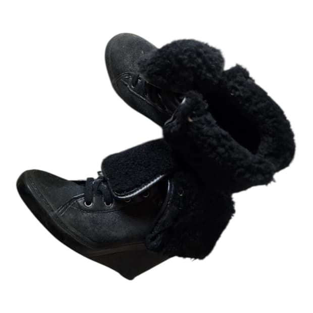 Ash 퍼 웨지힐 부츠 37