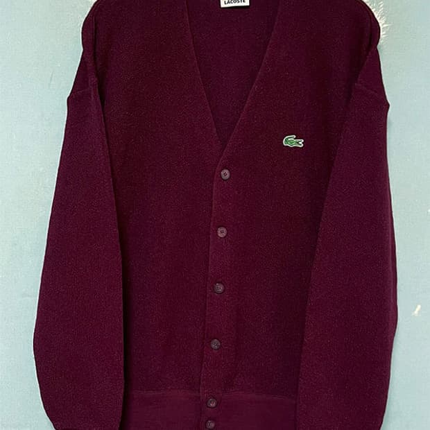 라코스테 남자 가디건 춘추 버건디 올드스쿨룩 L 100