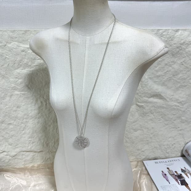 빈티지 마테  플라워  용골체인 목걸이