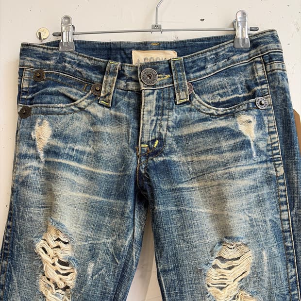 MARAXIA boots cut denim pants  
