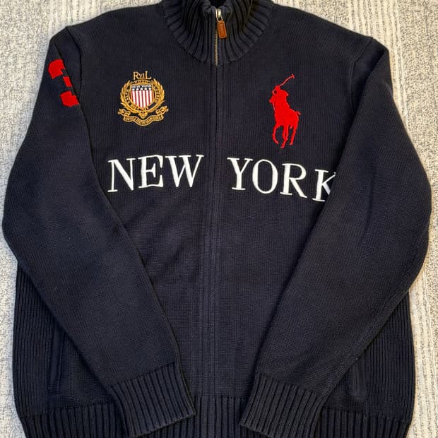 폴로 랄프로렌 빅포니 뉴욕 치프키프 니트 집업