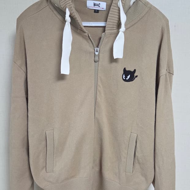 WACC 왁 와키 자수 후드 니트 집업
