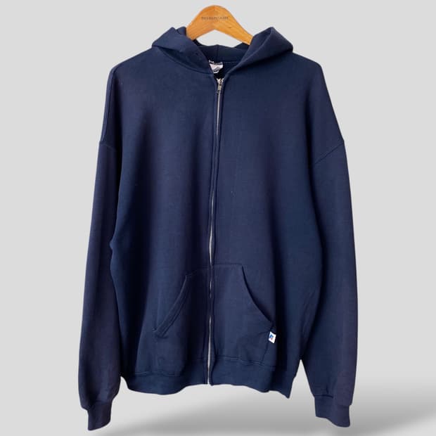 (XL)빈티지 러셀 블랭크 스웨트 후드집업