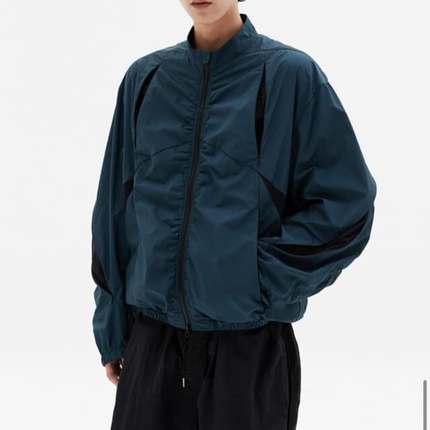 [새상품] 르마드 립스탑 메쉬 윈드브레이커 블루그린