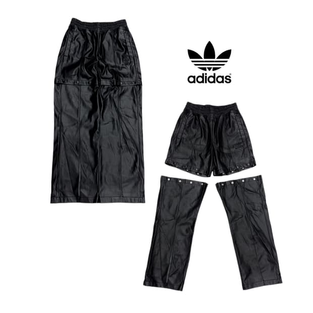 아디다스 레더 코팅 부츠컷 파이어버드 유광 와이드 분리형 트랙팬츠