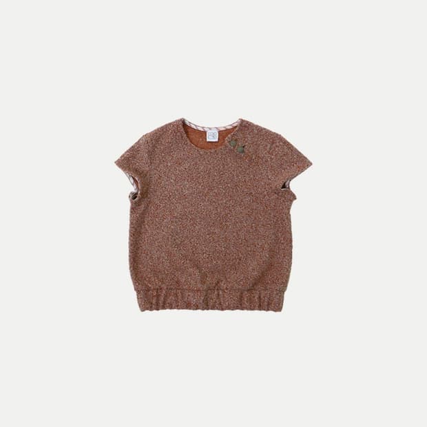 Grandma's Button Knit Vest Milk Brown 