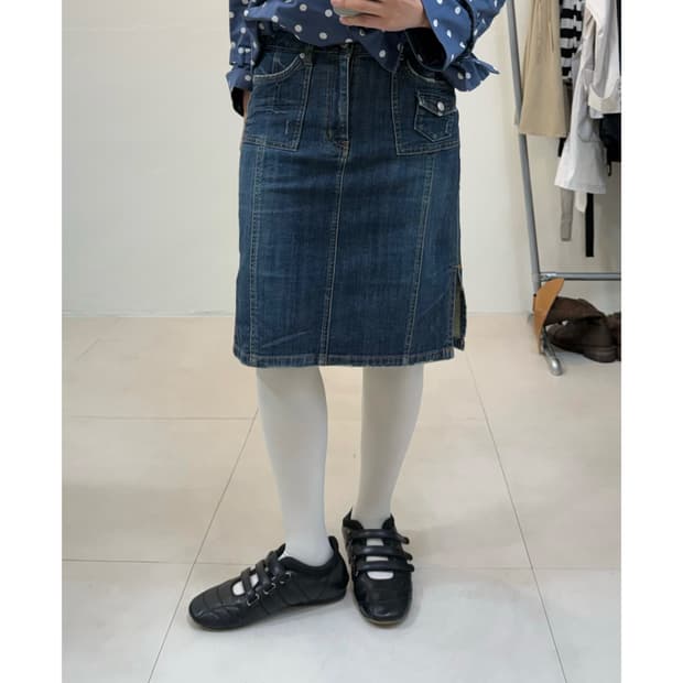 빈티지 미디 스커트