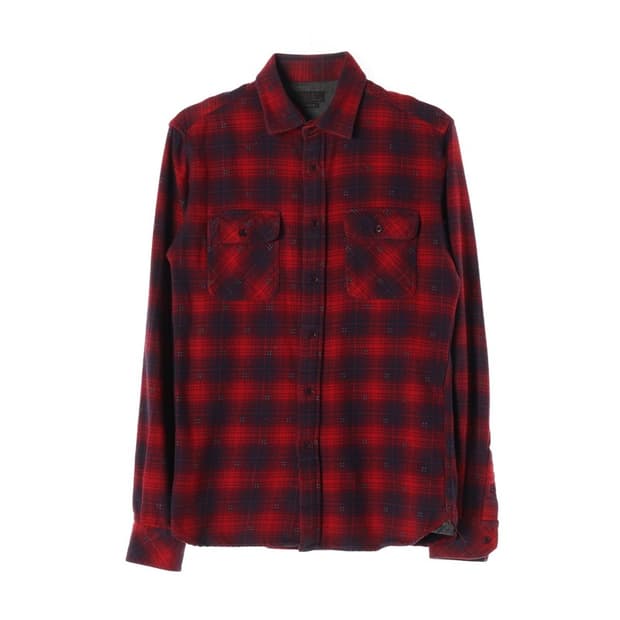 ZARA MAN 타탄 체크 포켓 워크 셔츠 M