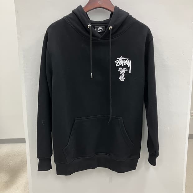 스투시 블랙 후드티 M