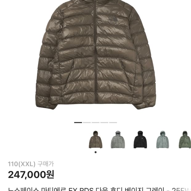 노스페이스 마티에르 EX RDS 베이지 그레이 110