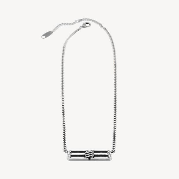 Balenciaga 발렌시아가 BB아이콘 네크리스 앤티크 실버