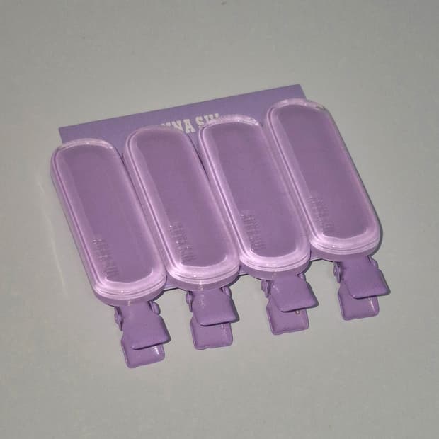 안나수이 로고 헤어핀 보라색