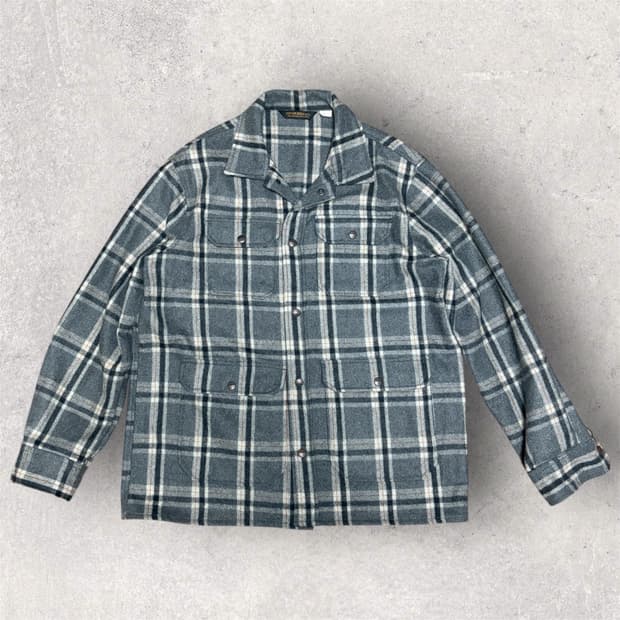 유니폼브릿지 남성 체크 울 오버 셔츠 자켓