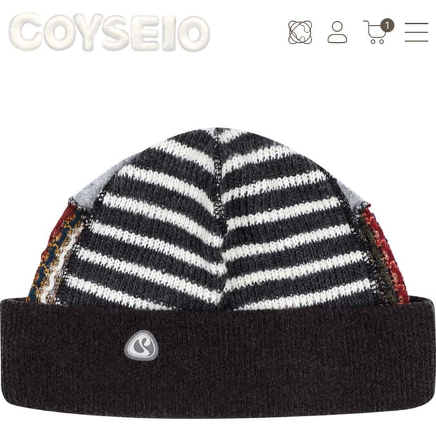 coyseio 코이세이오 패치워크 비니 브라운 새상품