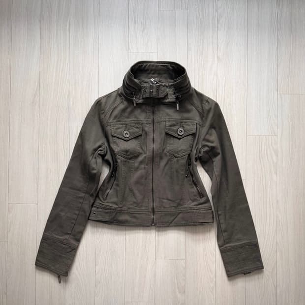 Cecil McBee 세실맥비 하이넥 버클 큐빅 자켓 y2k 갸루 락시크