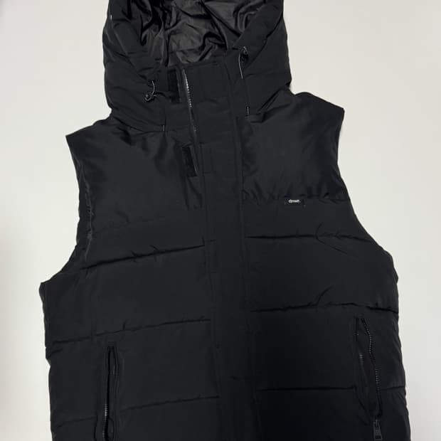 자라 ZARA 오버핏 후드 패딩 조끼 2XL~XL 블랙