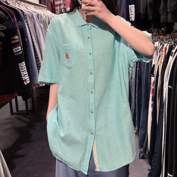 [IM] Carhartt 칼하트 반팔 셔츠 민트 블루