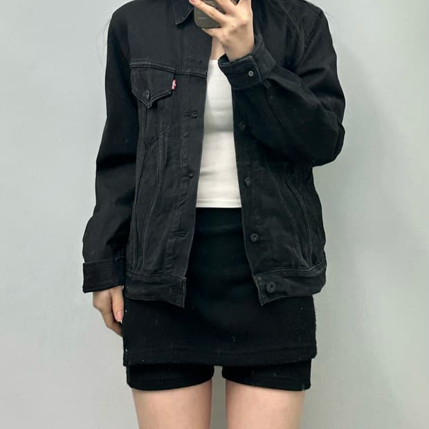 리바이스 레드탭 블랙 데님 자켓