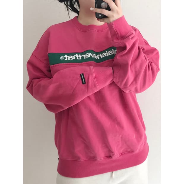 디스이즈네버댓 맨투맨 핑크 M