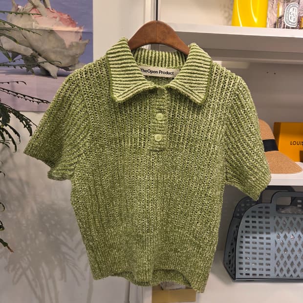 더오픈프로덕트 글리터 니트 카라티