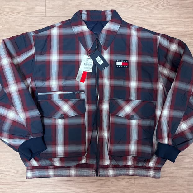 (새상품) 타미진스 리버시블 체크 헤링본 자켓 XXL