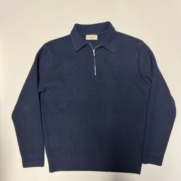 르마드 LEMARD 미니멀 비스코스 반집업 니트 네이